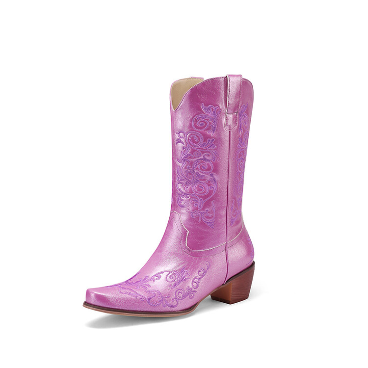 Chelsea Boots for Women PU Upper Rubber Sole Mid Heel Pointed Toe Spring Autumn 2024
