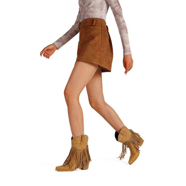 Chelsea Boots with Tassel Detail and Chunky High Heel